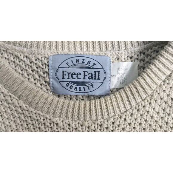 90s Intarsia Sweater Mens S Oversized Cotton Pullover Striped VTG Free Fall USA - Picture 6 of 6